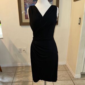 WHBM Gathered Black Sleeveless Dress Size 2